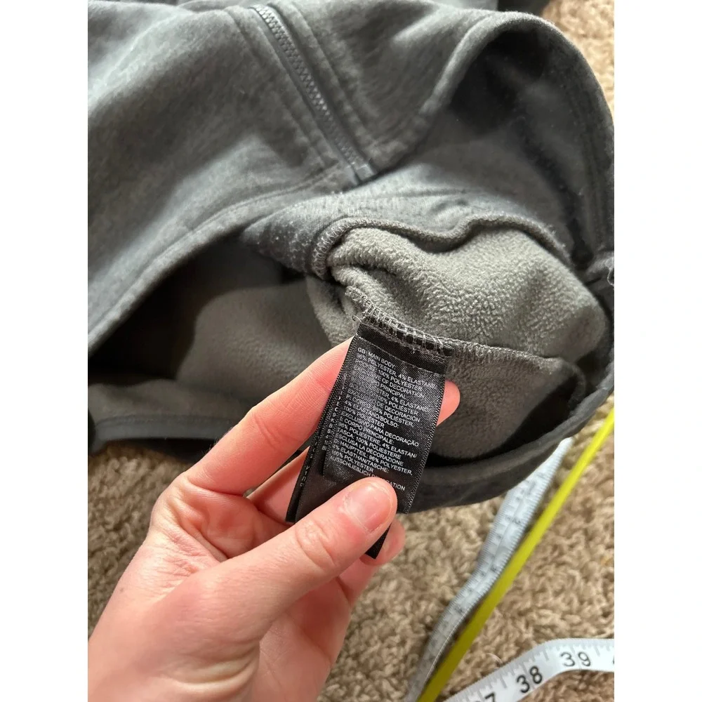 The North Face Mens Full Zip Fleece Jacket Gray Heather Mock Neck Medium Hiking‎